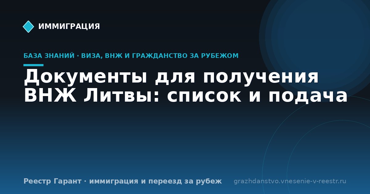 Документы для получения ВНЖ Литвы: список и подача