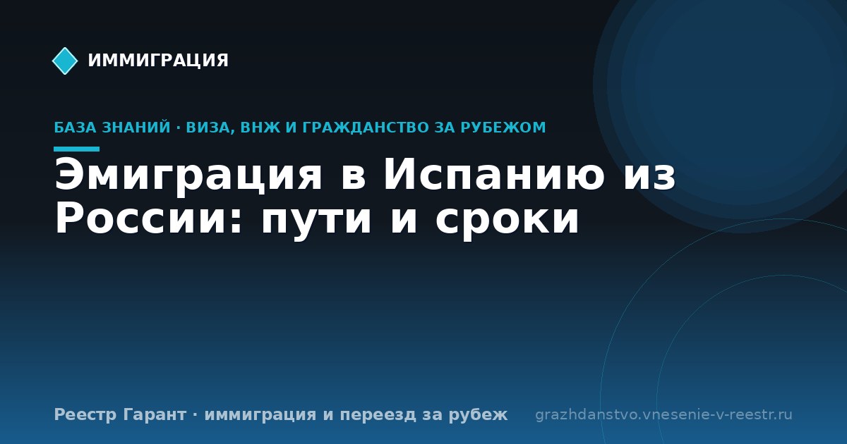 Эмиграция в Испанию из России: пути и сроки