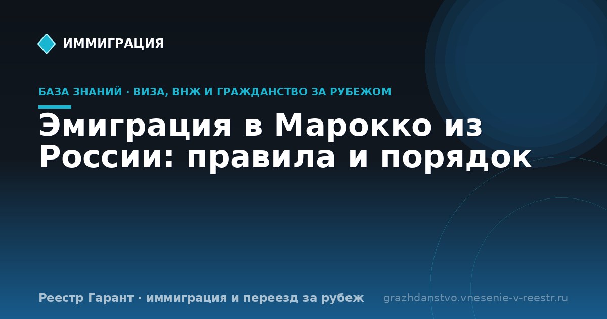 Эмиграция в Марокко из России: правила и порядок