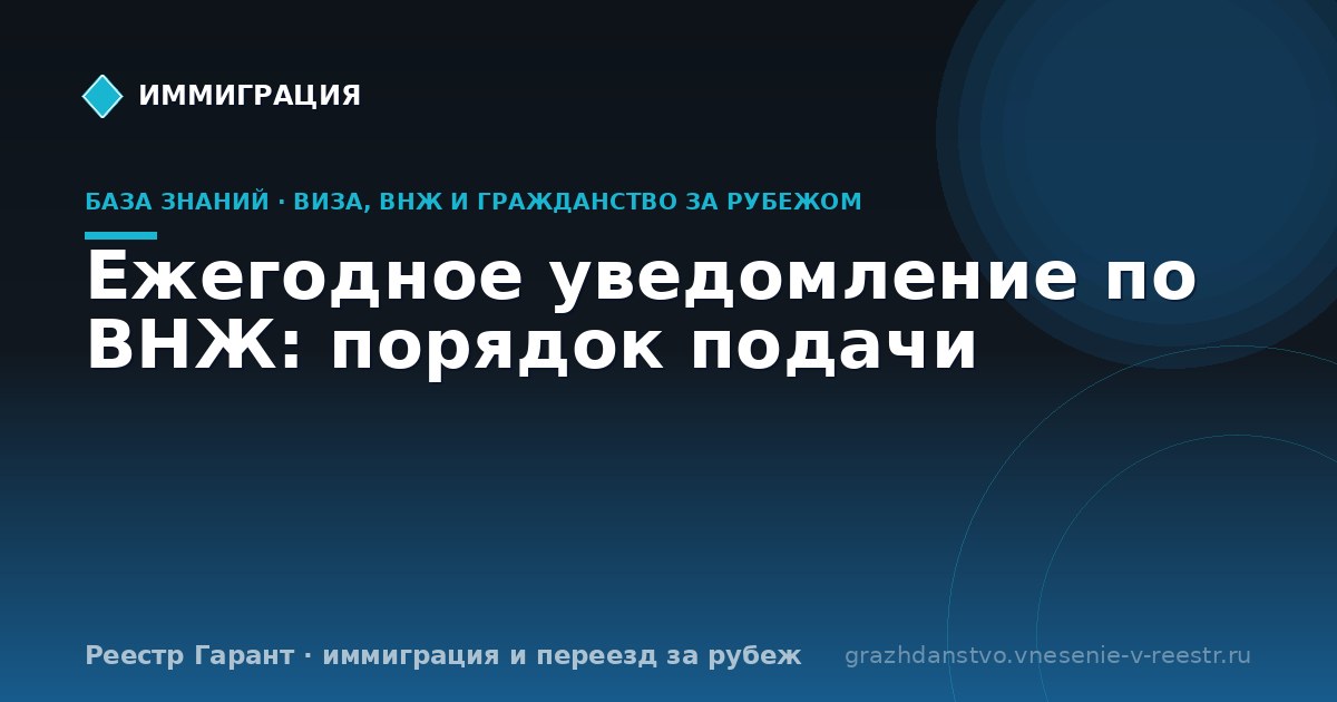 Ежегодное уведомление по ВНЖ: порядок подачи