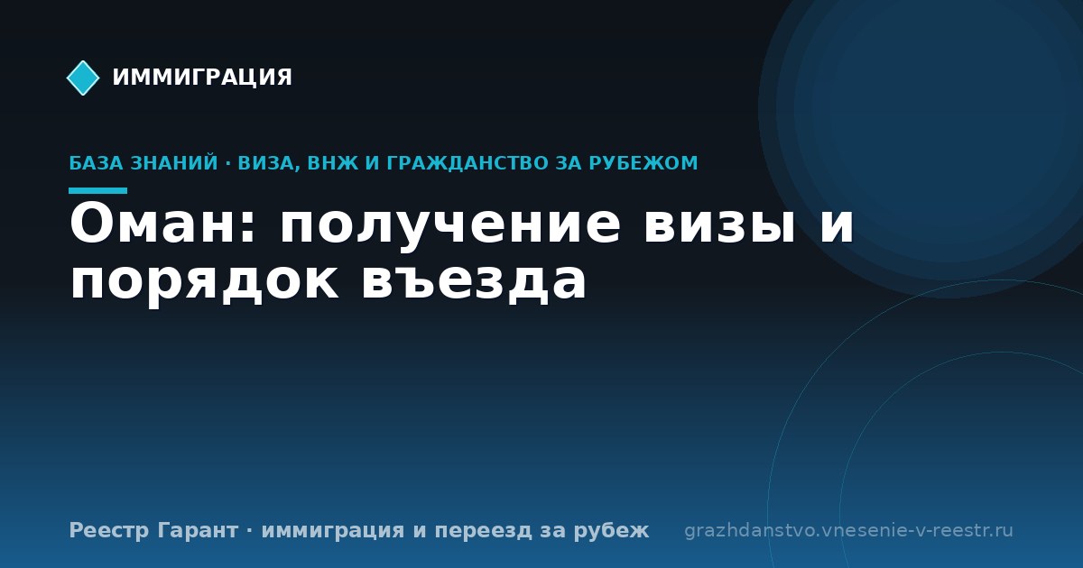 Оман: получение визы и порядок въезда