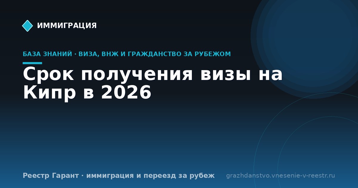 Срок получения визы на Кипр в 2026