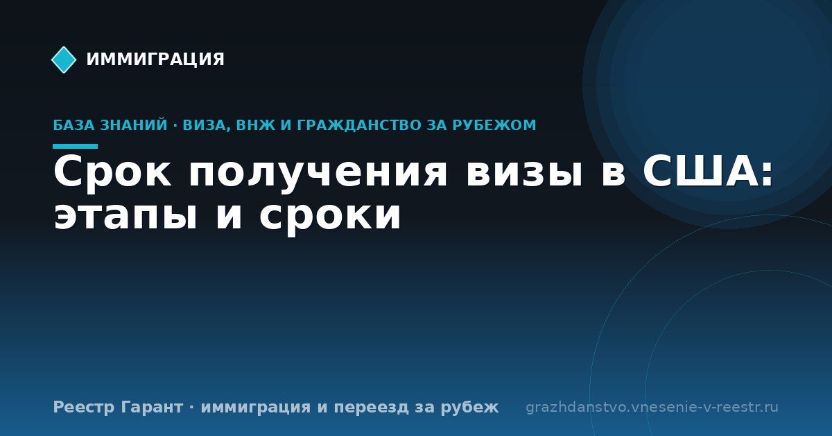 Срок получения визы в США: этапы и сроки