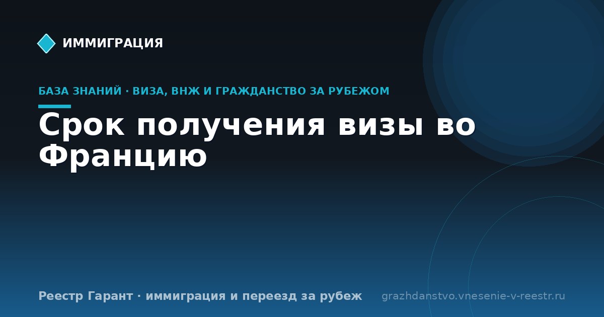 Срок получения визы во Францию