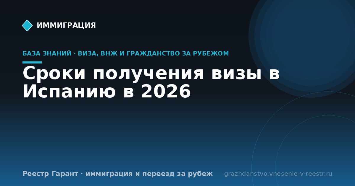 Сроки получения визы в Испанию в 2026