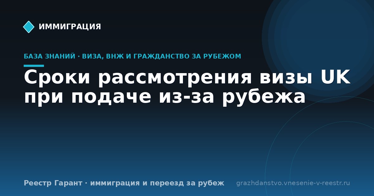 Сроки рассмотрения визы UK при подаче из-за рубежа