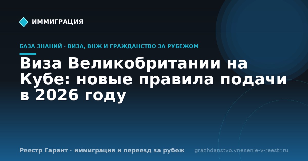 Виза Великобритании на Кубе: новые правила подачи в 2026 году
