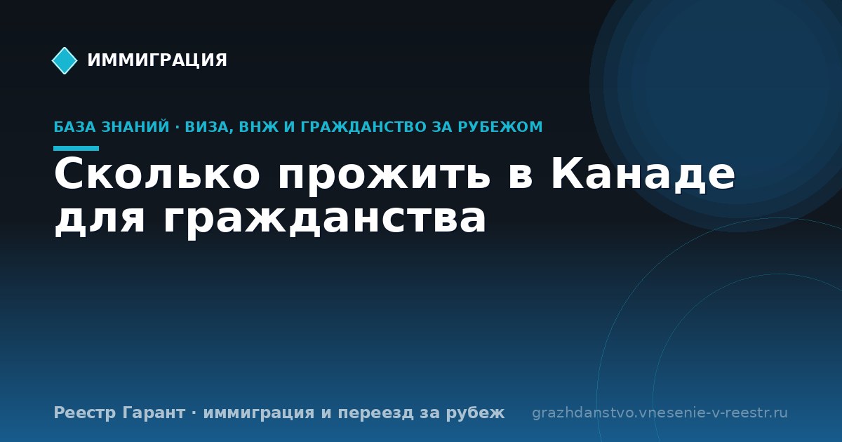 Сколько прожить в Канаде для гражданства