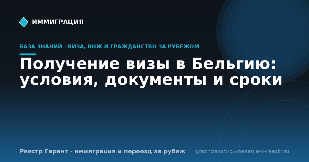 Получение визы в Бельгию: условия, документы и сроки