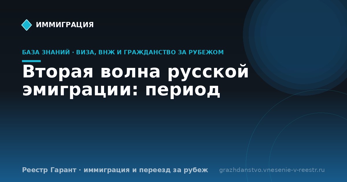 Вторая волна русской эмиграции: период