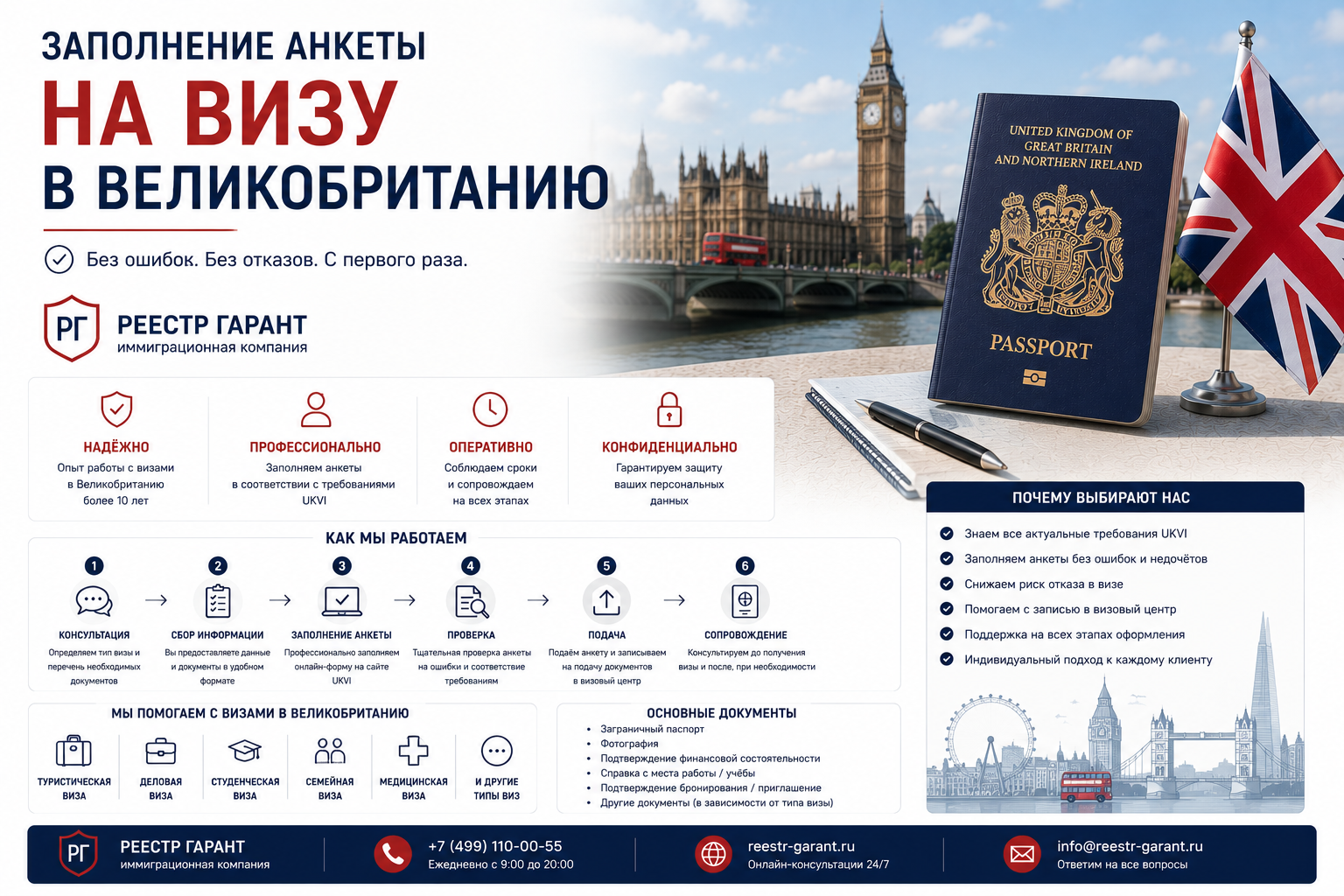 Заполнение анкеты на визу в Великобританию | Реестр Гарант