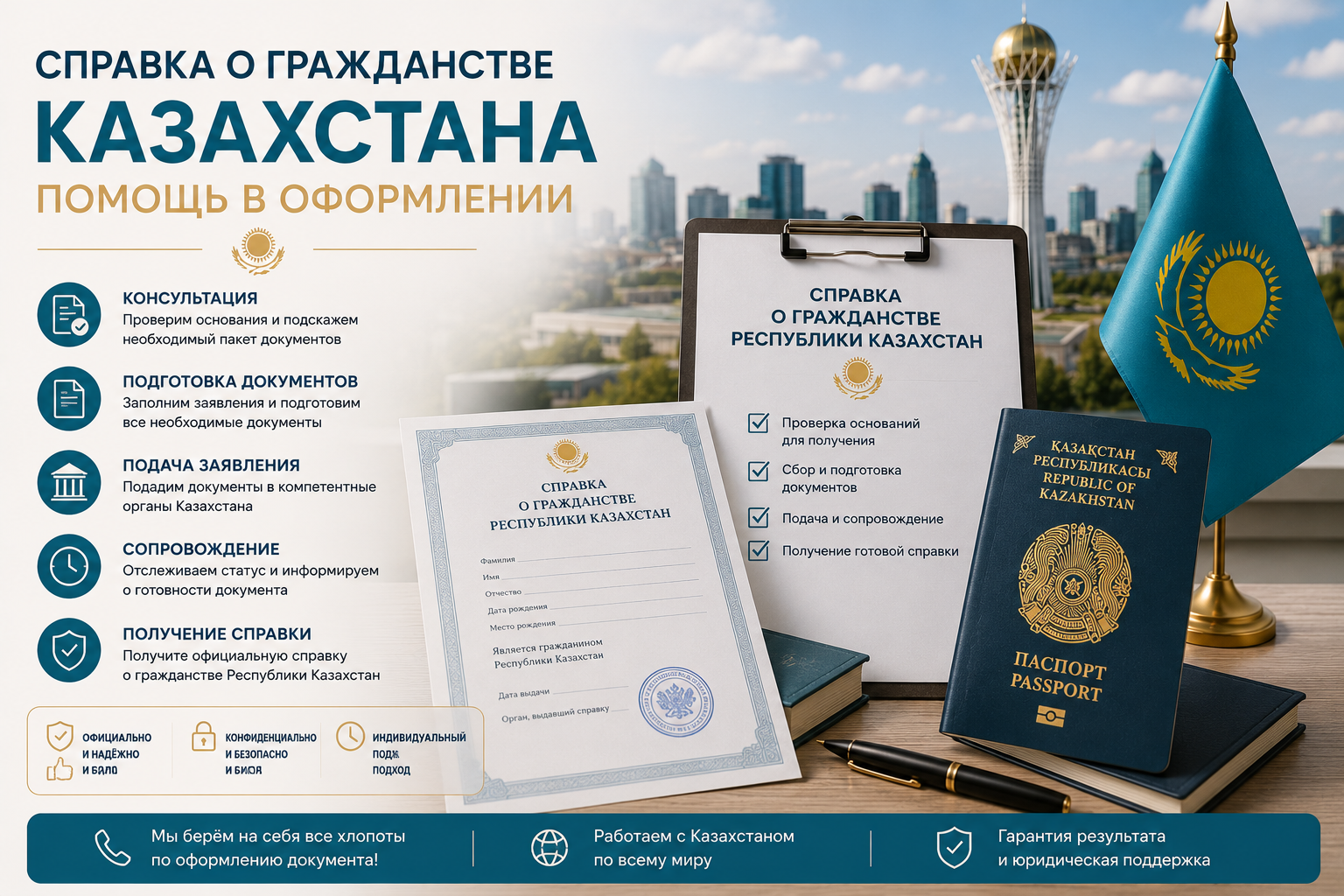 Образец документа — Справка о гражданстве Казахстана: помощь в оформлении