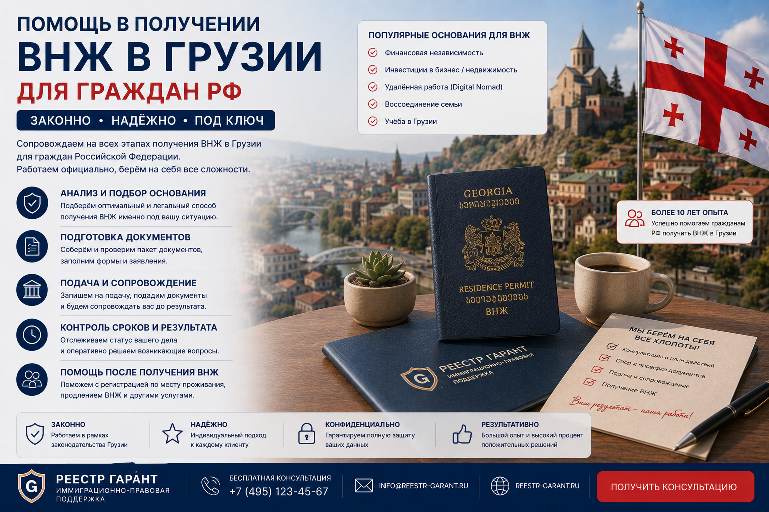 Помощь в получении ВНЖ в Грузии для граждан РФ