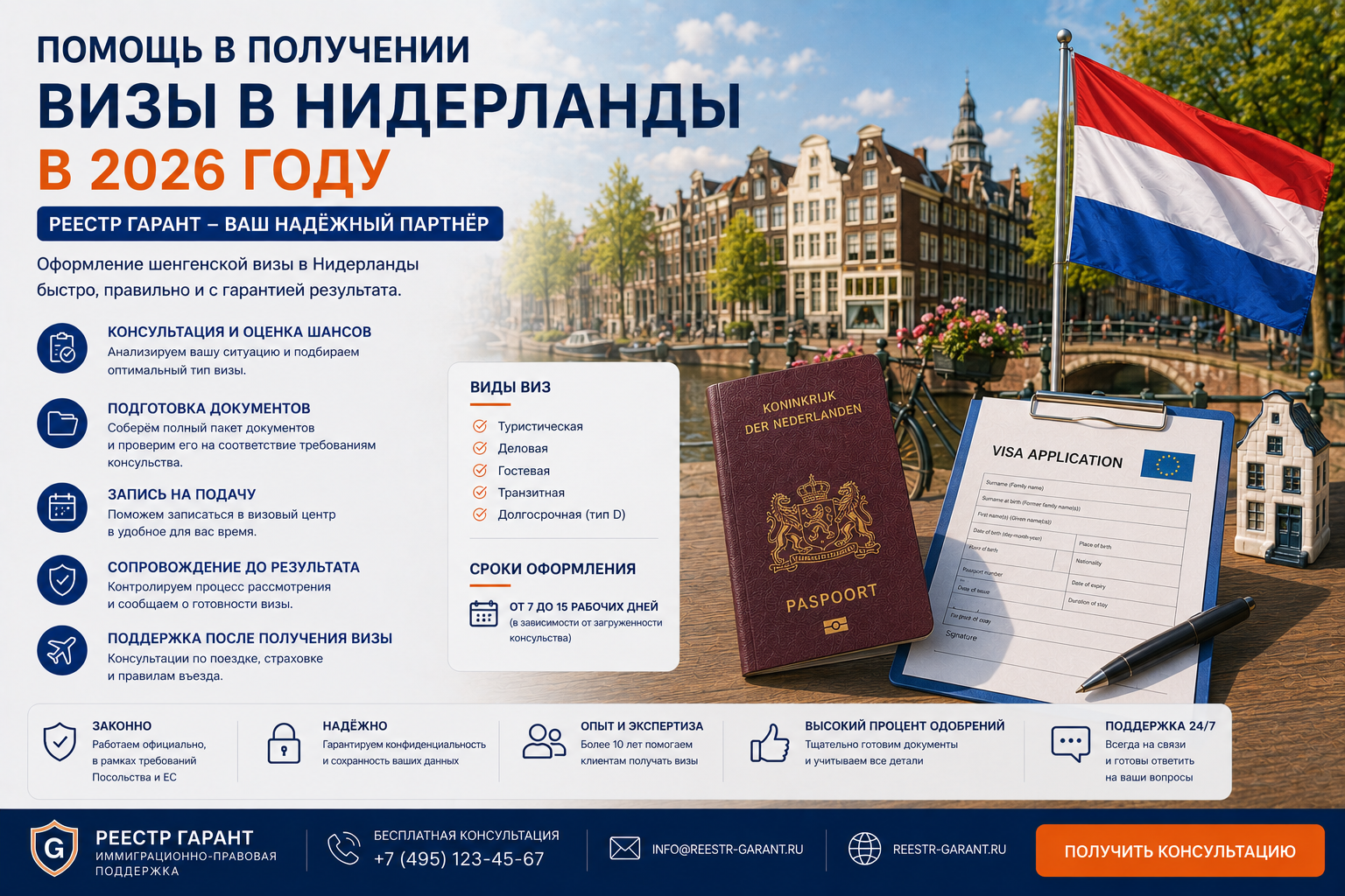 Образец документа — Помощь в получении визы в Нидерланды в 2026 году