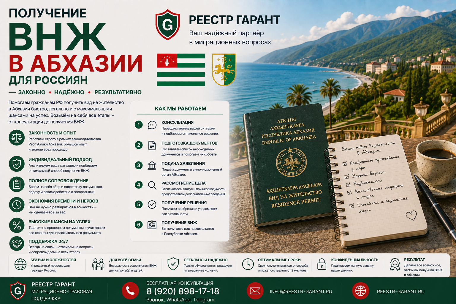 Получение ВНЖ в Абхазии для россиян | Реестр Гарант