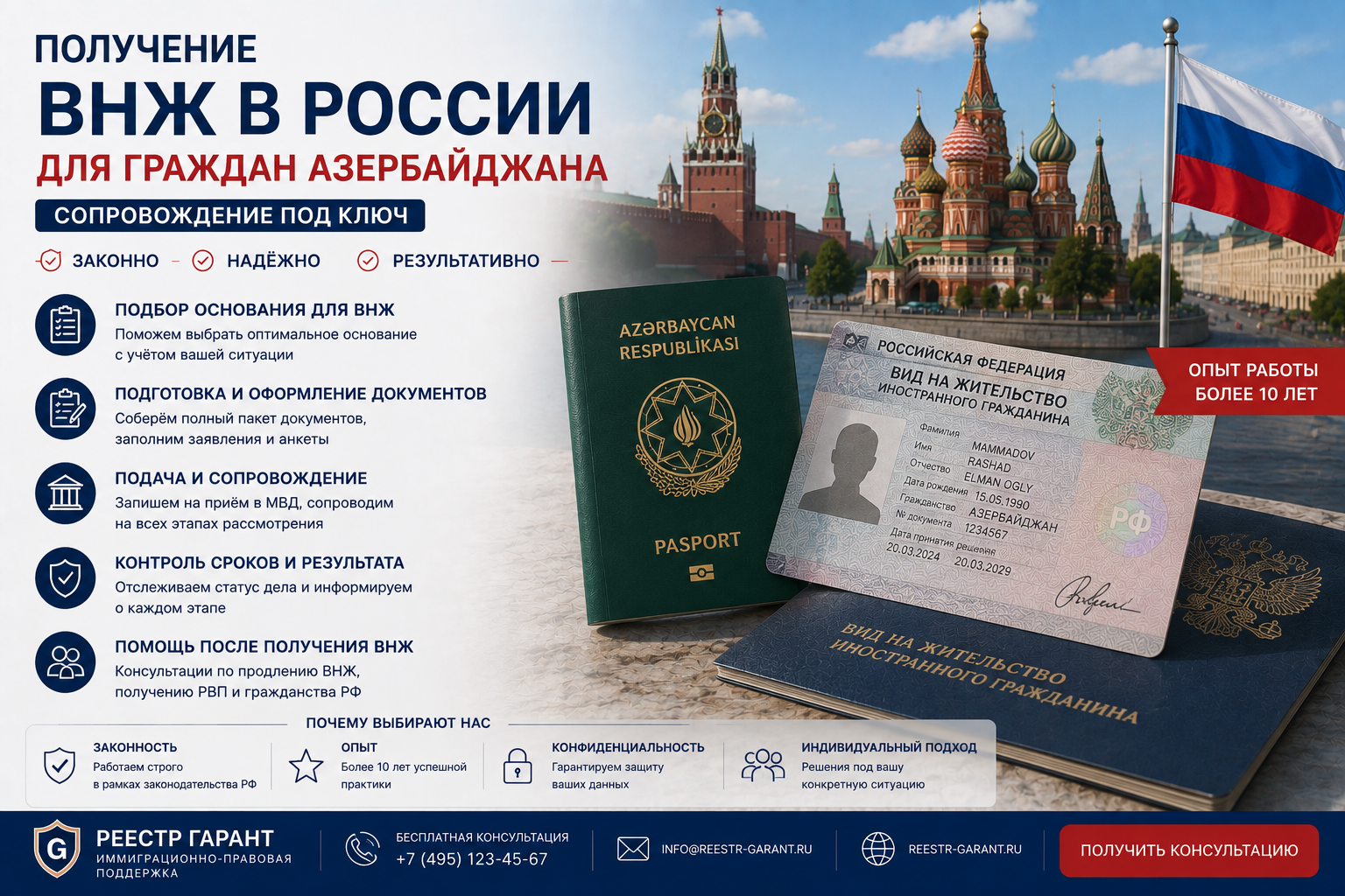 Получение ВНЖ в России для граждан Азербайджана