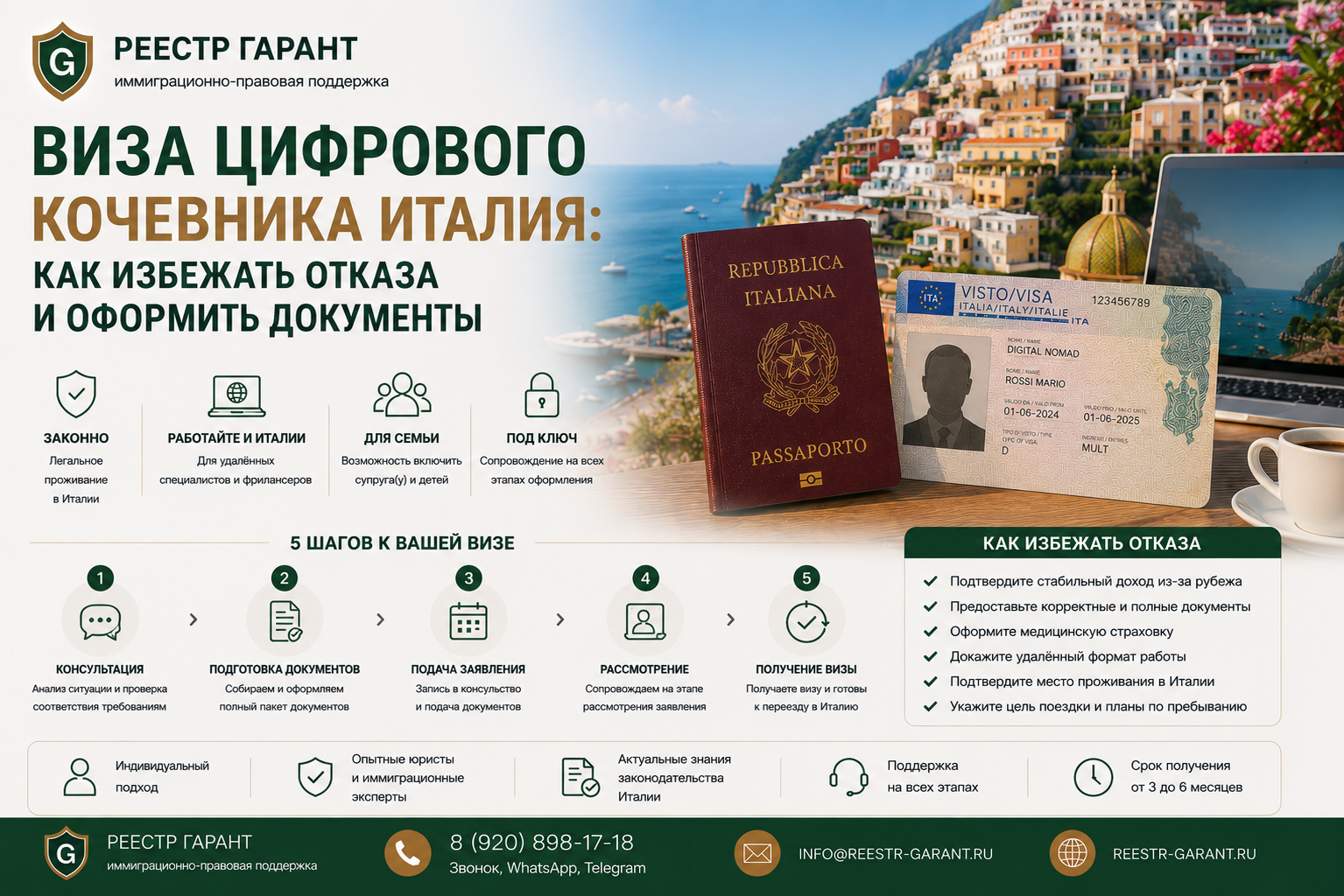 Образец документа — Виза цифрового кочевника Италия: как избежать отказа и оформить документы