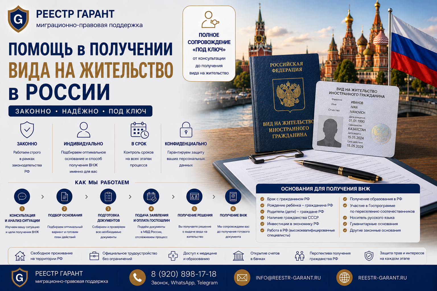Образец документа — Помощь в получении вида на жительство в России