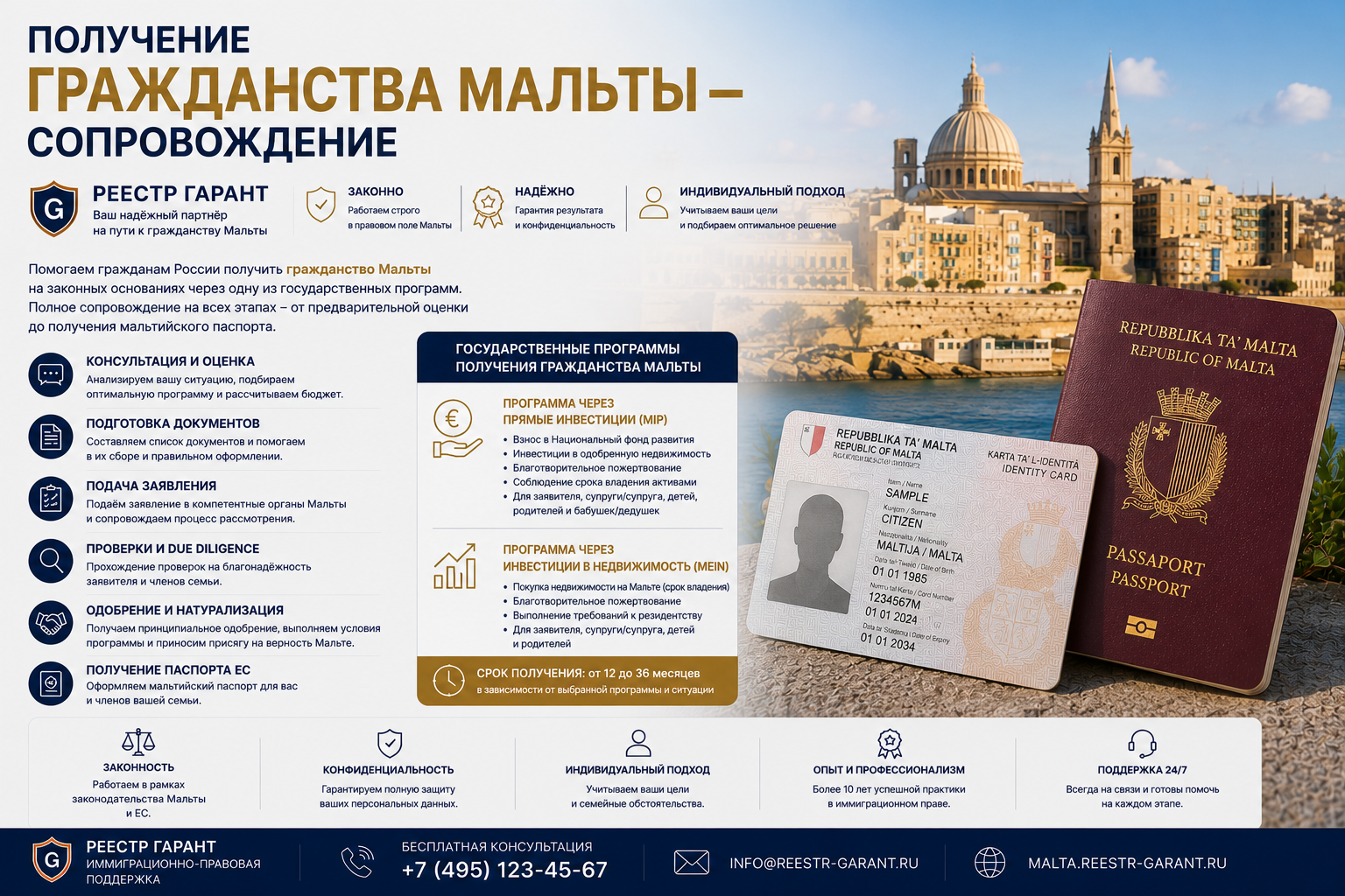 Образец документа — Получение гражданства Мальты — сопровождение | Реестр Гарант