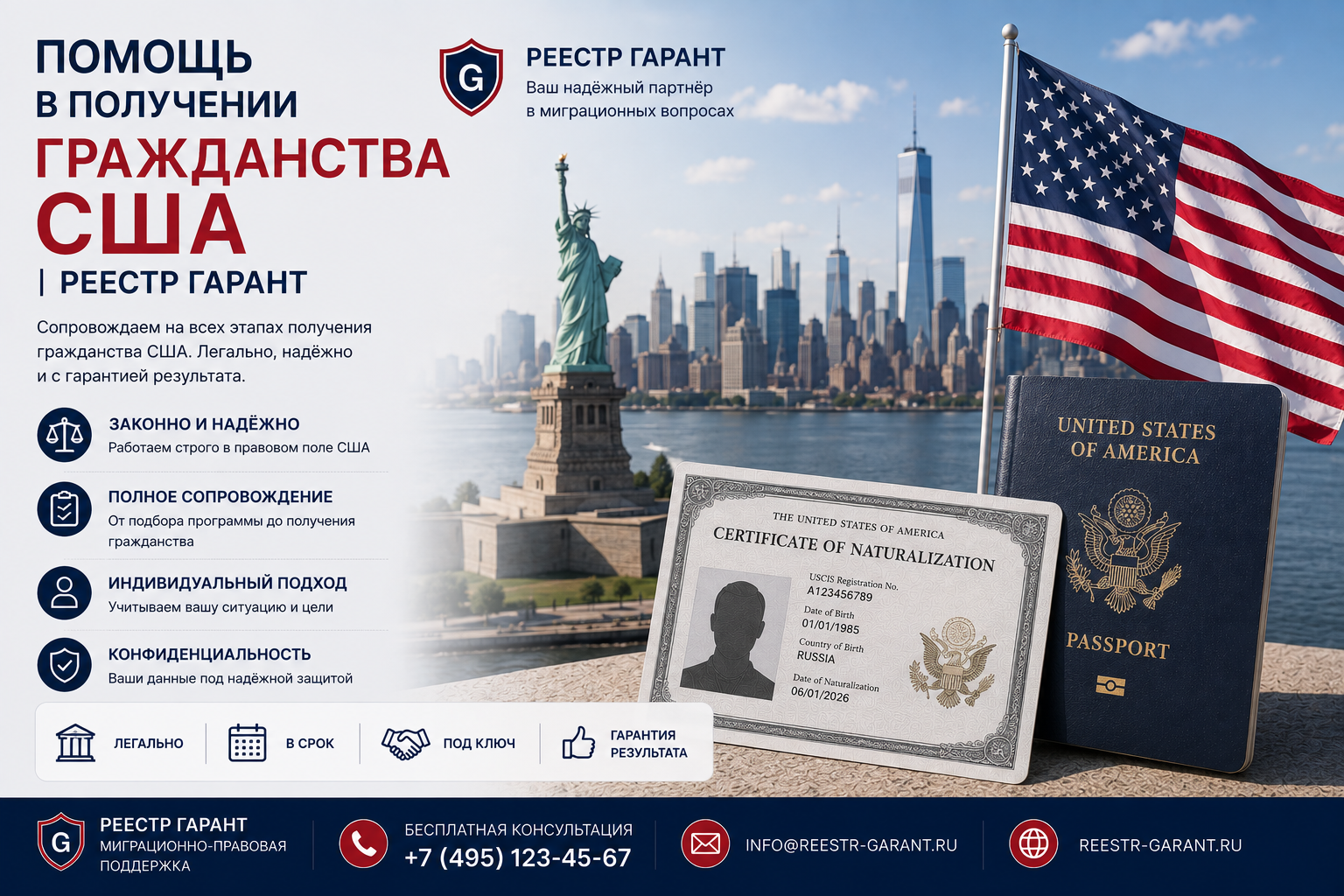 Помощь в получении гражданства США | Реестр Гарант